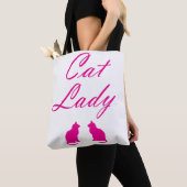 Roze kattenvrouw tote bag (Dichtbij)