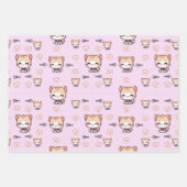 Roze kattenwikkelpapier inpakpapier vel (Voorkant 2)