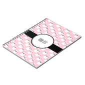 Roze kattepatroonlaptop notitieboek (Linkerzijde)