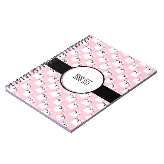 Roze kattepatroonlaptop notitieboek (Linkerzijde)