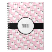 Roze kattepatroonlaptop notitieboek (Voorkant)