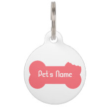 Roze kauwbot gepersonaliseerde hond Label 5