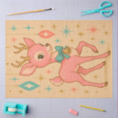 Roze Kauwgom Rendier | Retro Kerst Kitsch Tissuepapier (Craft)