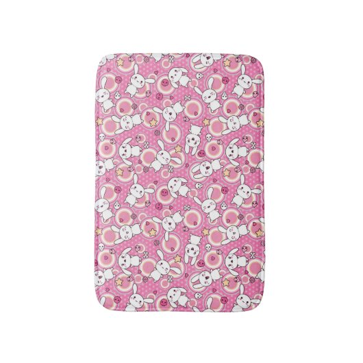 roze kawaï - patroon badmat (Voorkant Verticaal)