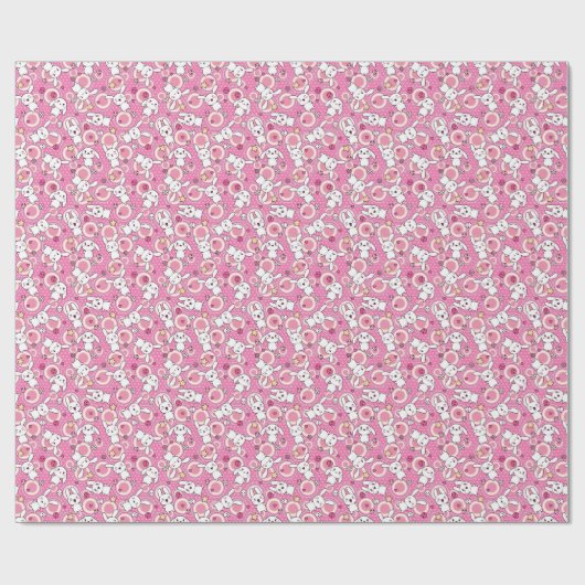 roze kawaï - patroon cadeaupapier (Vlak)