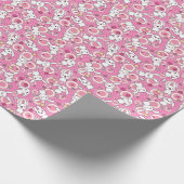 roze kawaï - patroon cadeaupapier (Hoek)