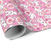 roze kawaï - patroon cadeaupapier (Rol Hoek)