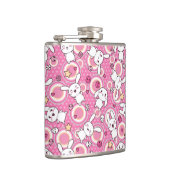 roze kawaï - patroon heupfles (Rechts)