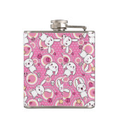 roze kawaï - patroon heupfles (Achterkant)