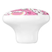 roze kawaï - patroon keramische knop (Zijkant)