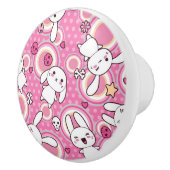 roze kawaï - patroon keramische knop (Rechts)