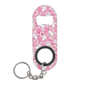 roze kawaï - patroon mini flessenopener (Voorkant)