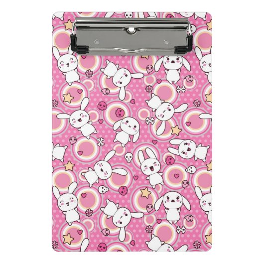 roze kawaï - patroon mini klembord (Voorkant)