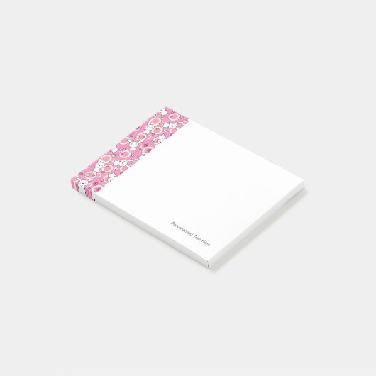 roze kawaï - patroon post-it® notes (Schuin)