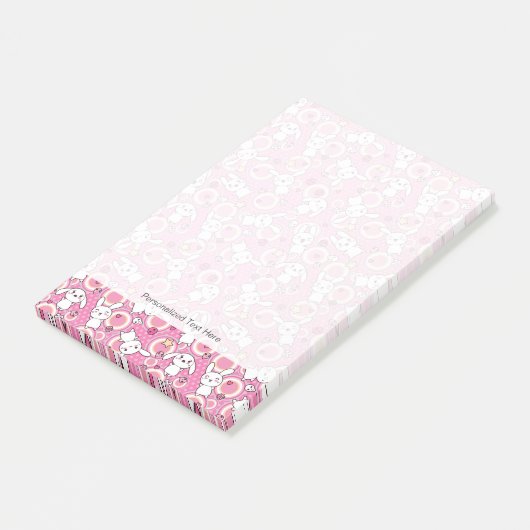 roze kawaï - patroon post-it® notes (Schuin)