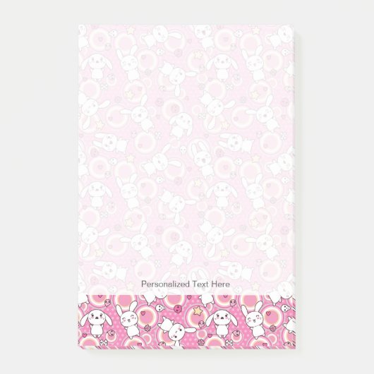roze kawaï - patroon post-it® notes (Voorkant)