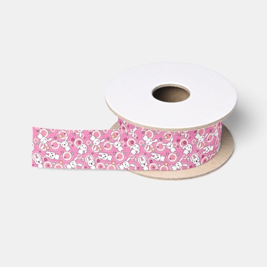 roze kawaï - patroon satijnen lint (Spoel)