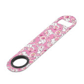 roze kawaï - patroon speed flessenopener (Voorkant Gekanteld)