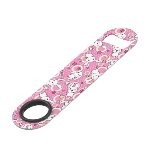 roze kawaï - patroon speed flessenopener (Achterkant Gekanteld)