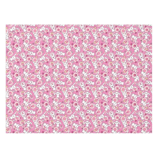 roze kawaï - patroon tafelkleed (Voorkant (Horizontaal))