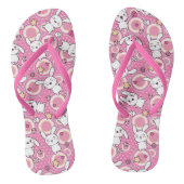 roze kawaï - patroon teenslippers (Voetbed)