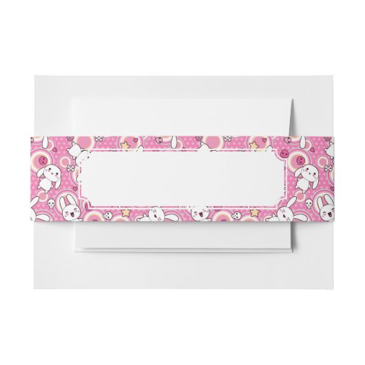 roze kawaï - patroon uitnodigingen wikkel (Voorkant Voorbeeld)