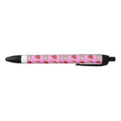 ROZE KAWAII AARDBEI EN KAASTAART ZWARTE INKT PEN (Bodem)