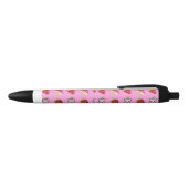 ROZE KAWAII AARDBEI EN KAASTAART ZWARTE INKT PEN (Bovenkant)