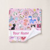 Roze Kawaii badhanddoek set Bad Handdoek (Wasdoekje)