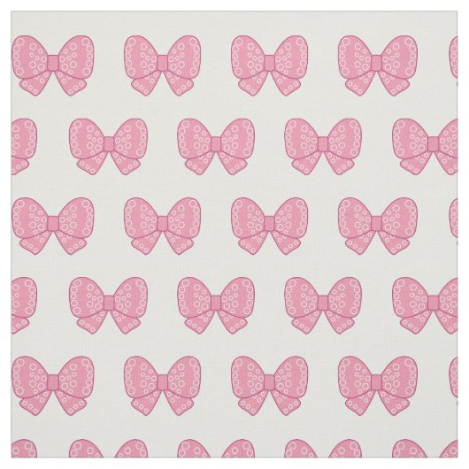 roze kawaii - bogen tegen witte achtergrond stof (Swatch)