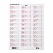 Roze Kawaii Bunny en Polka Dots Etiket (Full Sheet)