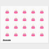 Roze Kawaii Candy Corn Ronde Sticker (Vel)