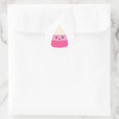 Roze Kawaii Candy Corn Ronde Sticker (Tas)