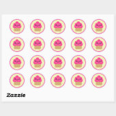 Roze Kawaii Cupcake Stickers (Vel)
