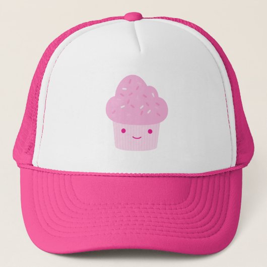 Roze Kawaii Cupcake Trucker Pet (Voorkant)