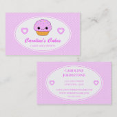 Roze Kawaii Cupcake Visitekaartje bakkerij (Voorkant / Achterkant)