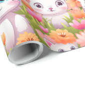 Roze Kawaii Kat Cadeaupapier (Rol Hoek)