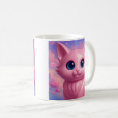 Roze Kawaii Kat Koffiemok (Voorkant rechts)