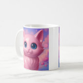 Roze Kawaii Kat Koffiemok (Voorkant links)