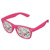 Roze Kawaii Katten Pool Party Favorieten Verjaarda Retro Zonnebril (Gekanteld)