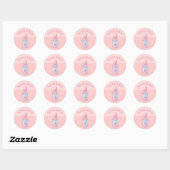 Roze Kawaii Lipstick Classic Ronde Sticker (Vel)