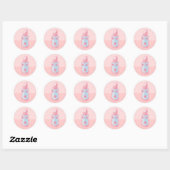 Roze Kawaii Lipstick Ronde Sticker (Vel)