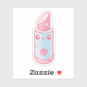 Roze Kawaii Lipstick Sticker