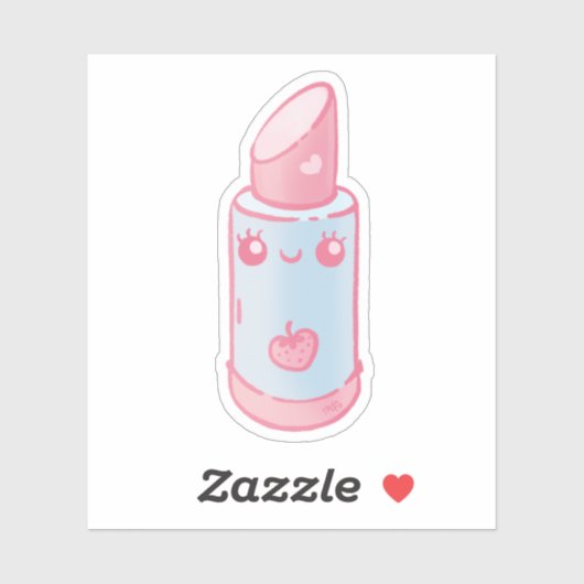 Roze Kawaii Lipstick Sticker (Vel)