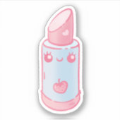 Roze Kawaii Lipstick Sticker (Voorkant)