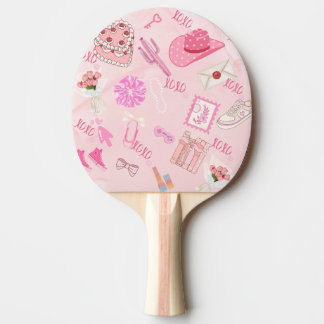 Roze Kawaii meisjesachtig pingpongbat Tafeltennisbatje