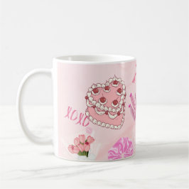 Roze Kawaii meisjesachtige boodschappentas. Koffiemok