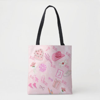 Roze Kawaii meisjesachtige boodschappentas. Tote Bag