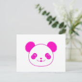 Roze Kawaii Panda Beer Briefkaart (Staand voorkant)