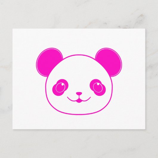Roze Kawaii Panda Beer Briefkaart (Voorkant)
